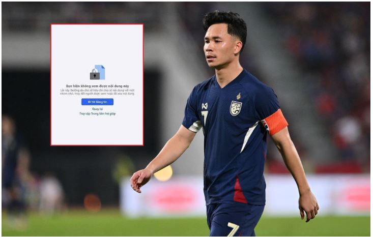Cầu thủ Thái Lan ghi bàn thắng “xấu xí” vào lưới tuyển Việt Nam phải khóa Facebook, chặn bình luận ngay trong đêm