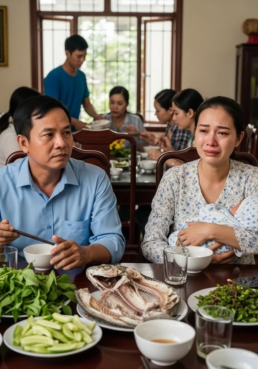 Vợ nấu nướng xong còn bận cho 2 con nhỏ ăn, lúc quay vào cả nhà ăn hết sạch mâm cơm chừa lại đúng bộ x:.ư:.ơng cá thì ứa nước mắt. Chồng nổi đi::ên đứng dậy hành động sau đó khiến ai cũng sưỡng người