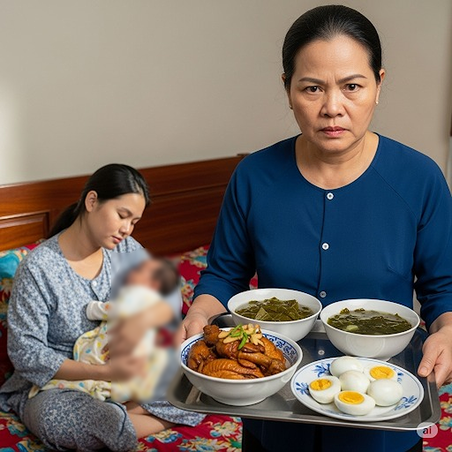 Con dâu ở cữ bị mẹ chồng cho ăn đồ thiu, màn xử trí cao tay của thông gia khiến bà lăn đùng ra giả vờ khóc