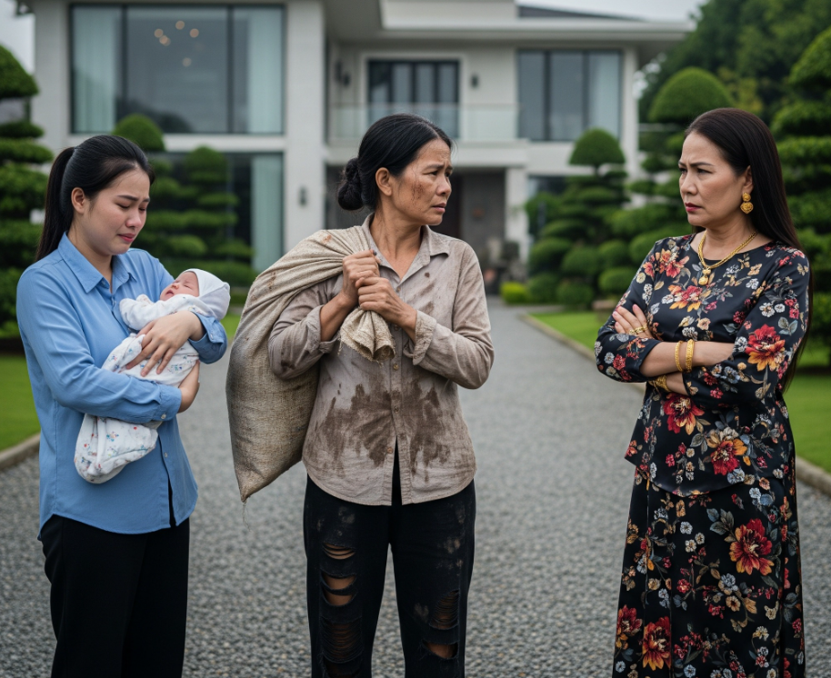 Gác hết công việc ở quê lên trông cháu ngoại, đi xe ô tô cả ngày trời lên đến nơi vừa bước qua cửa thông gia đã dè bỉu