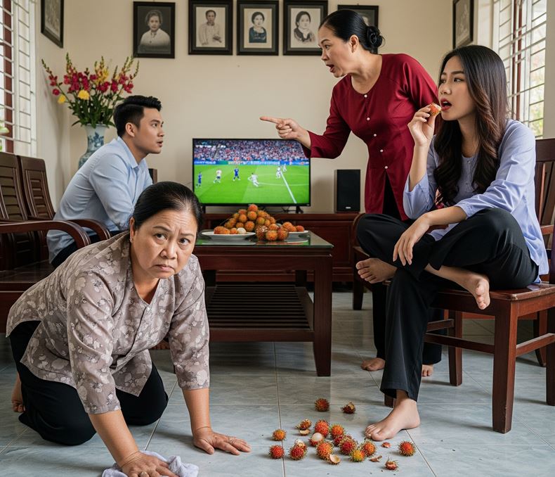 Đến chơi nhà con rể mà thấy bà thông gia làm quần quật như giúp việc, con gái thì ngồi mát, ăn vặt đủ thứ…