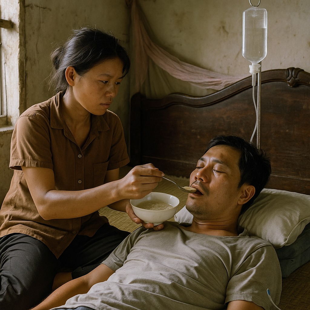 Người vợ tảo tần làm đêm để nuôi chồng ung thư – một tối về nhà thấy 2 ly rượu trên bàn, báo công an thì phát hiện sự thật khiến cả xóm c;h-ết lặng…