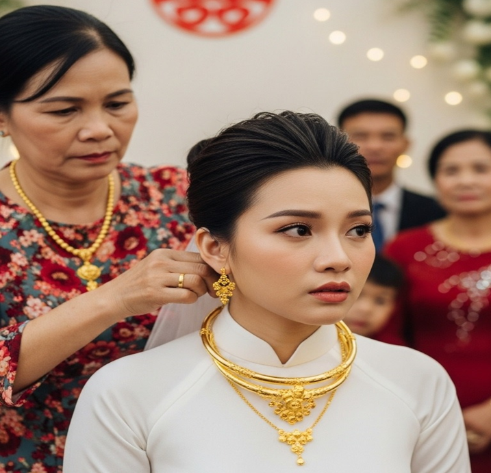 Ngày cưới, mẹ chồng lên trao cho tôi 3 chiếc kiềng vàng rất to, nhưng điều kiện ngoài tưởng tượng…