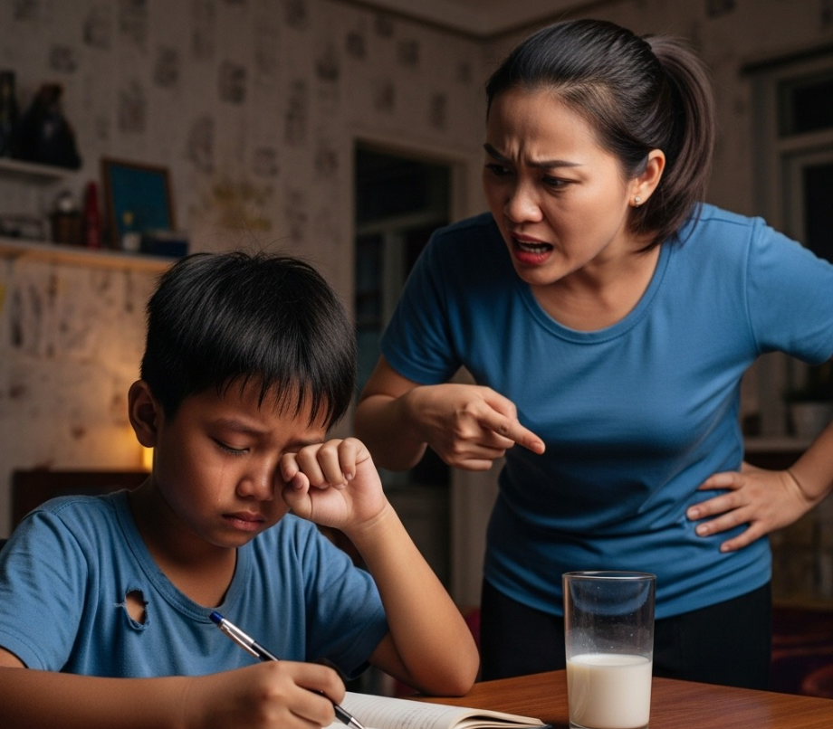 Mẹ kế không cho con uống nước, mỗi sáng chỉ được pha 1 thìa sữa, mẹ nói dối với bố là con ăn sáng rồi…