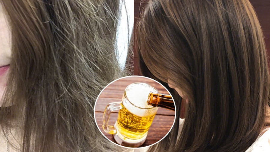 Cách gội đầu, ủ tóc bằng bia giúp giảm rụng, kích thích tóc con mọc không ngừng