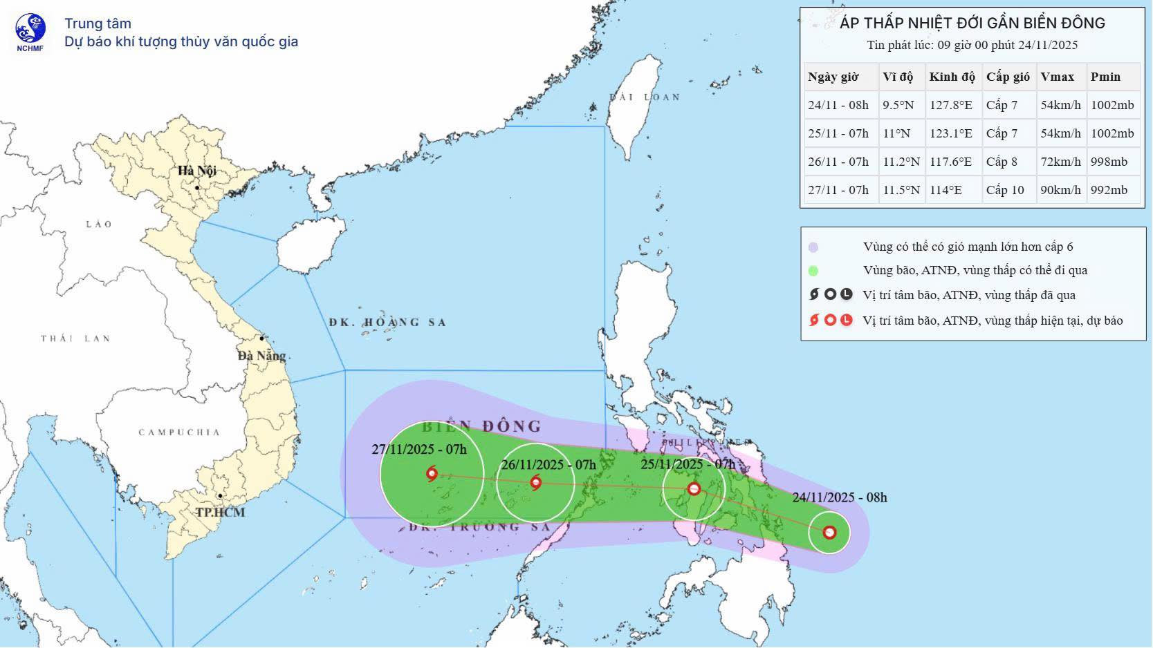 Biển Đông sắp đón bão số 15, hướng về đất liền Nam Trung Bộ