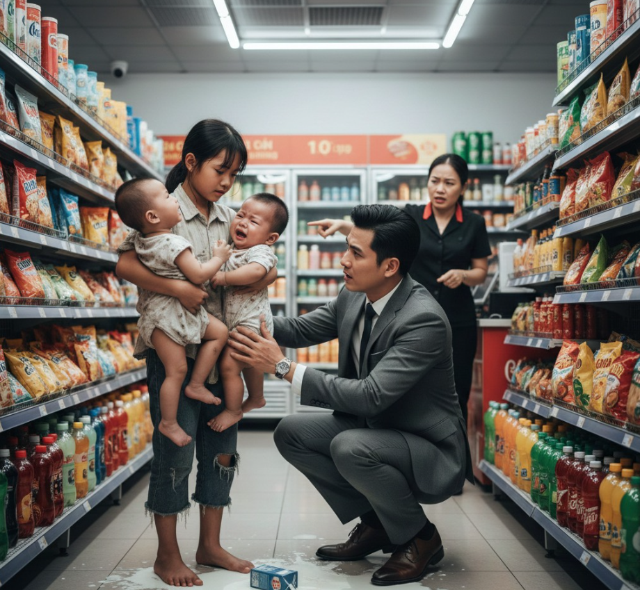 Cô bé 10 tuổi bị chủ cửa hàng đòi đưa đến trường để bắt thôi học vì trộm một hộp sữa cho hai em…